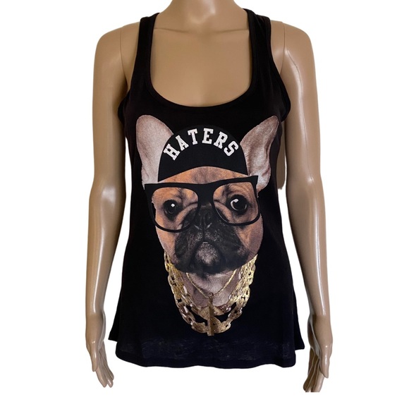 Rue21 Fadet🩷Pink Limited Edition Cute French Bulldog Graphic Print Tank Top - Picture 1 of 6